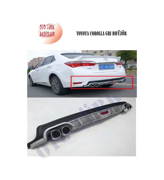 Toyota Corolla Uyumlu Difüzör Gri