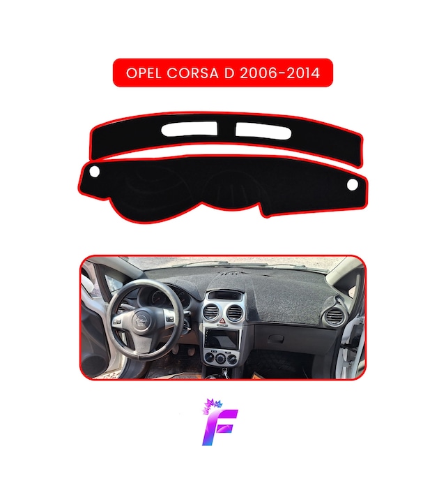 Opel Corsa D 2006-2014 Torpido Örtüsü Güneşten Korur Kolay Montaj Tam Uyum Tam Koruma T45 Torpido Halısı