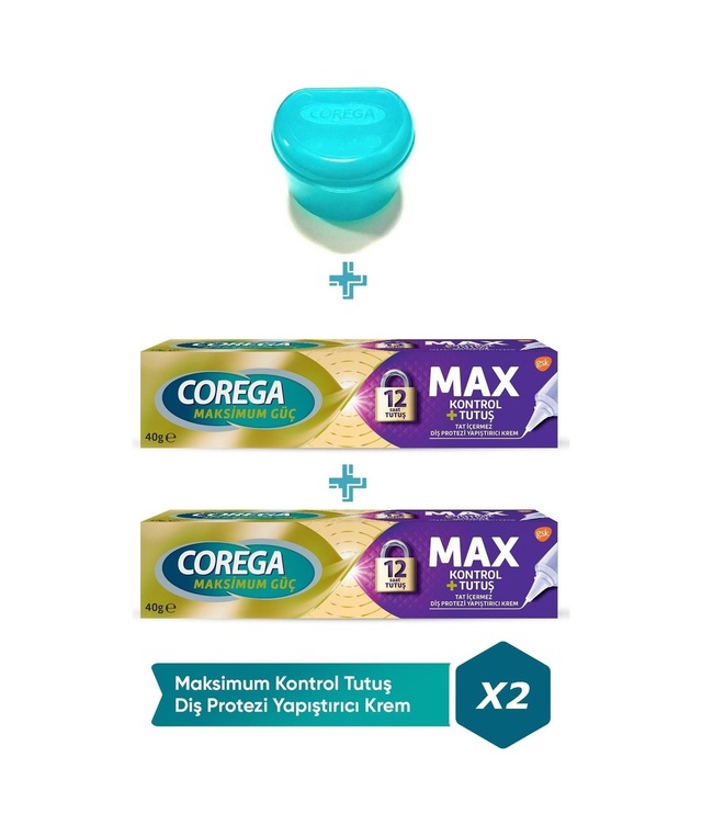 Maksimum Kontrol Protez Yapıştırıcı Krem 40gr 2 Adet + Protez Diş Saklama Kutusu Cbkshop