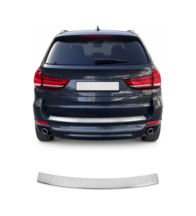 Bmw X5 F15 2013-2018 Uyumlu Krom Arka Tampon Eşiği Paslanmaz Çelik Taşlı Mat