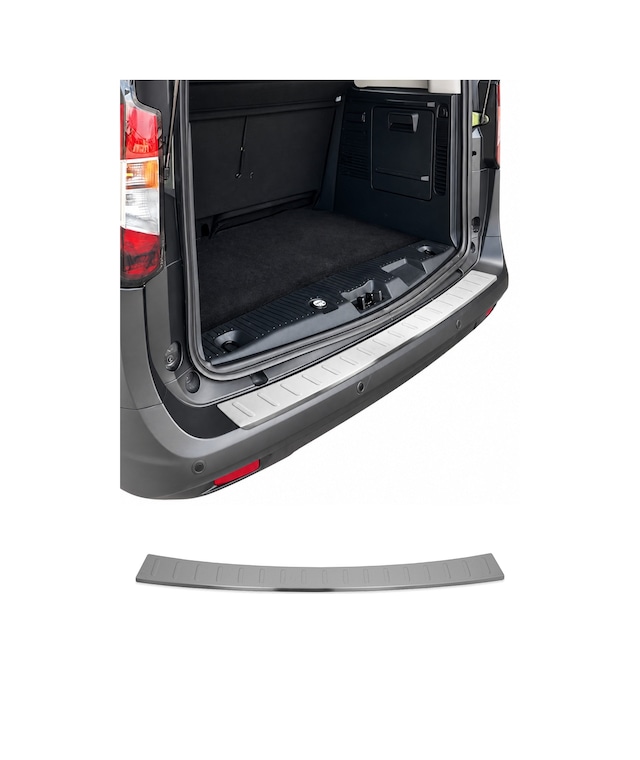 Ford Tourneo Courier 2023-2027 Uyumlu Krom Arka Tampon Eşiği Paslanmaz Çelik Taşlı Mat