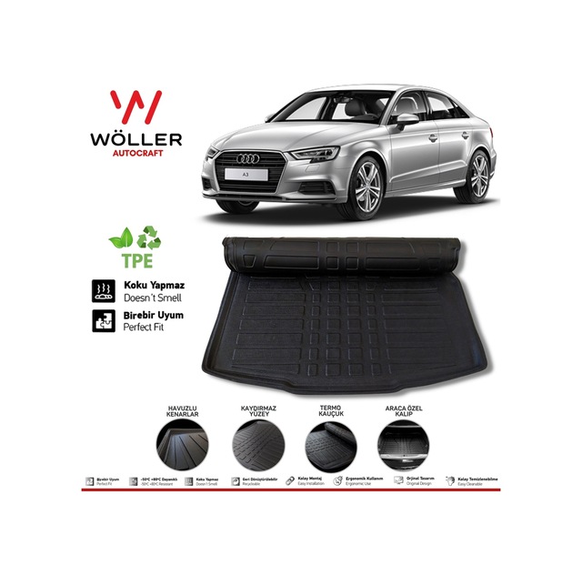 Audi A3 Sedan Bagaj Havuzu 2013 2020 Arası 3D Wöller Ultraflex