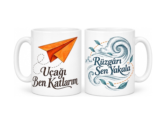Bezos Kâğıttan Yolculuk 2'li Porselen Kupa Seti - Model 607 Bezos1