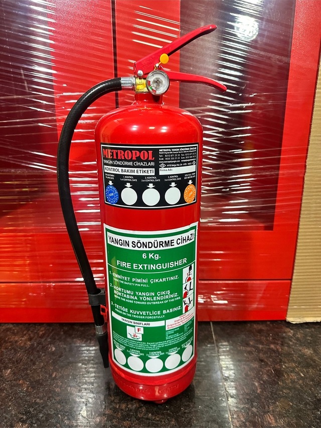 6 Kg F Sınıfı Yağ Yanlış Söndürme Cihazı Dört Yıl Garantili
