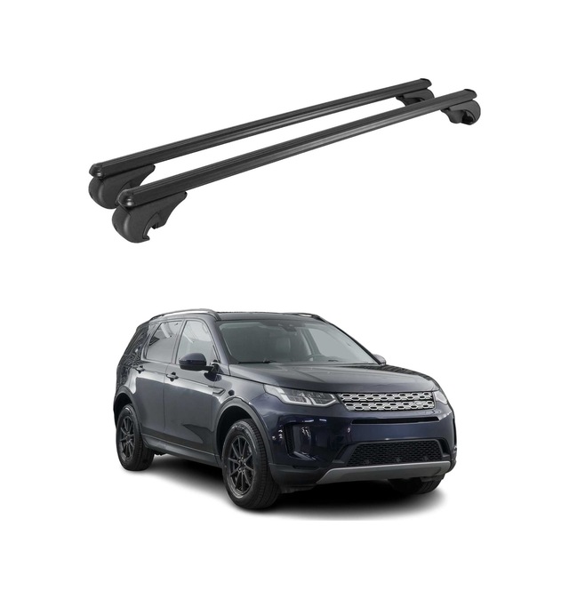 Land Rover Discovery Sport 2014-2019 Arası Uyumlu Port Bagaj Taşıyıcı Ara Atkı Alüminyum Siyah 2 Parça