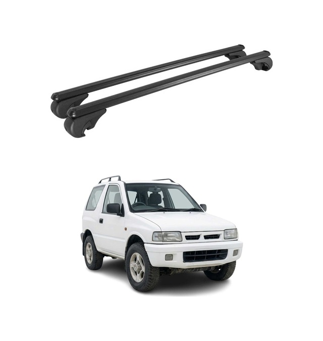 Ford Maverick 1993-1998 / Nissan Terrano Iı 1993-1998 Arası Uyumlu Port Bagaj Taşıyıcı Ara Atkı Alüminyum Siyah 2 Parça