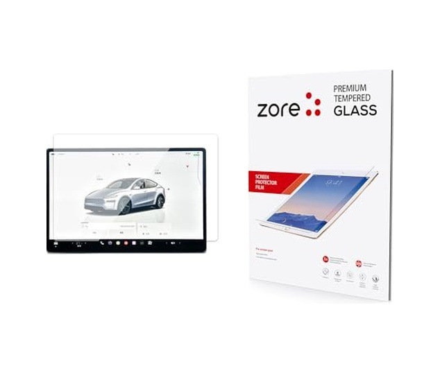 Tesla İle Uyumlu Model Y Yeni Seri 2in1 Temperli Cam Araç Multimedya Ekran Koruyucu Şeffaf