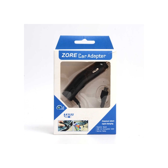 Zore 800 Mah Kablolu Araç Şarj Aleti - Siyah Siyah