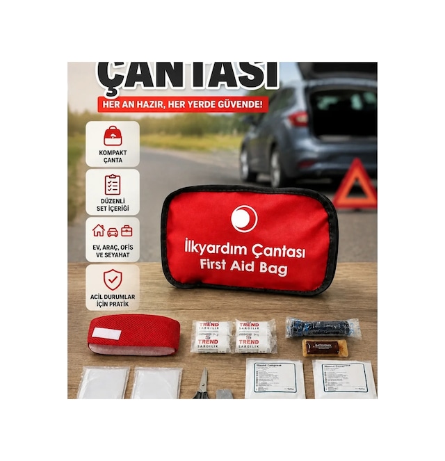 Taşınabilir İlk Yardım Çantası Araç, Ev Ve Seyahat İçin Acil Set