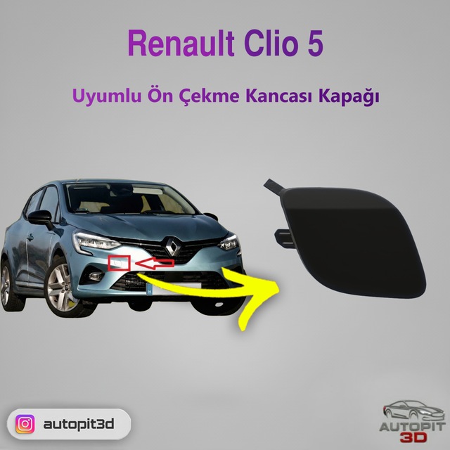 Renault Clio 5 2019-2023 Uyumlu Ön Çeki Demiri Kapağı