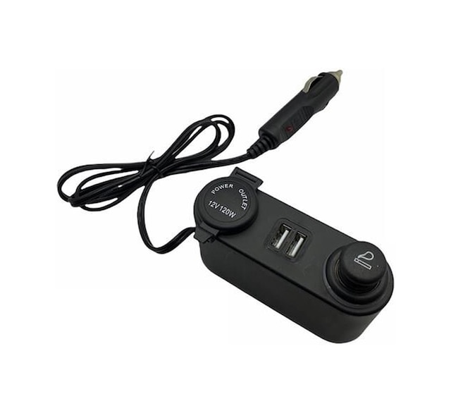12v 120w Çakmak Soketi (Enerji Soketi) (Çakmak + Usb 2 Şarjlı 6a) (Kablolu)