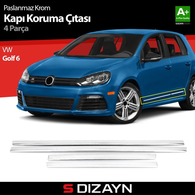 S-Dizayn VW Golf 6 Kapı Koruma Çıtası Krom 2010-2013