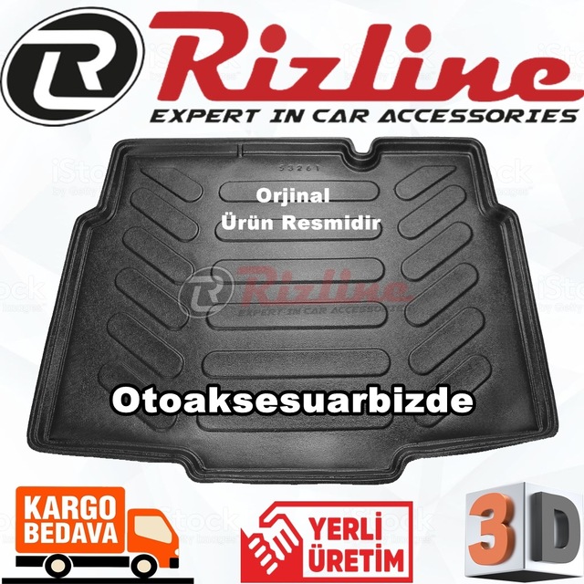 Opel Crossland 3D Bagaj Havuz Paspası Siyah 2017 Sonrası Rizline N11.8731
