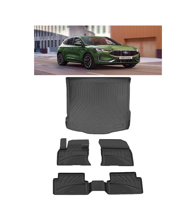 Sahler Premıum Ford Kuga 2020 Ve Sonrası 4.5d Paspas 3d Rizline Bagaj Havuzu
