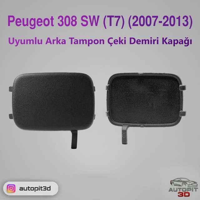 Peugeot 308 Sw T7 2007 2013 Uyumlu Arka Tampon Çeki Demiri Kapağı