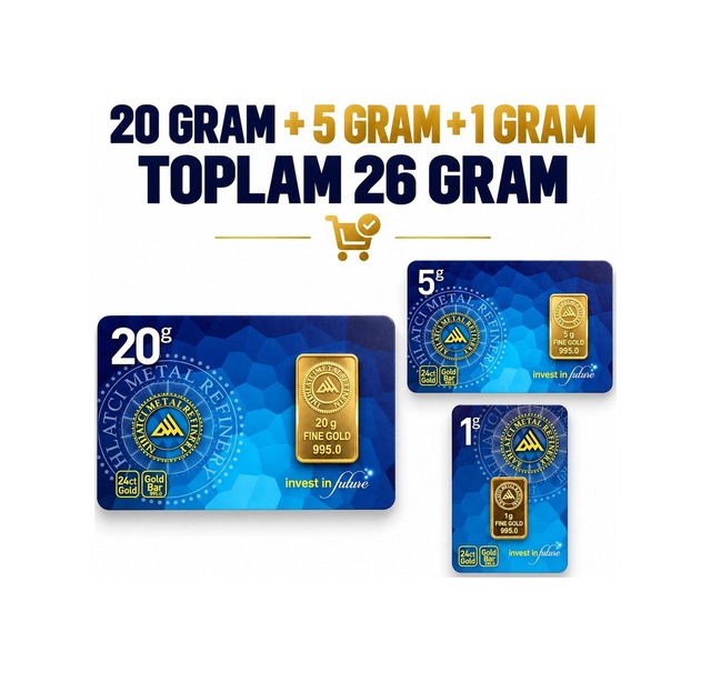 Ahlatcı Kuyumculuk 24 Ayar-26 Gram Külçe Altın