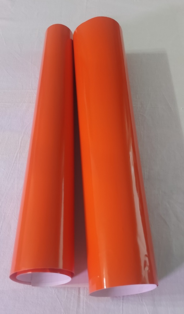 Turuncu Renk Dayanıklı Araç Motor Mobilya Folyosu 126cm X 30 Cm