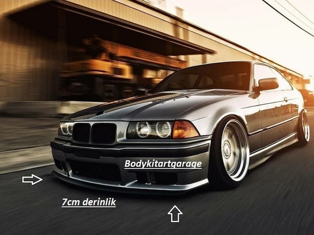 Bmw E36 M Uyumlu Geniş Ön Tampon Lipi-mat Siyah Boyalı