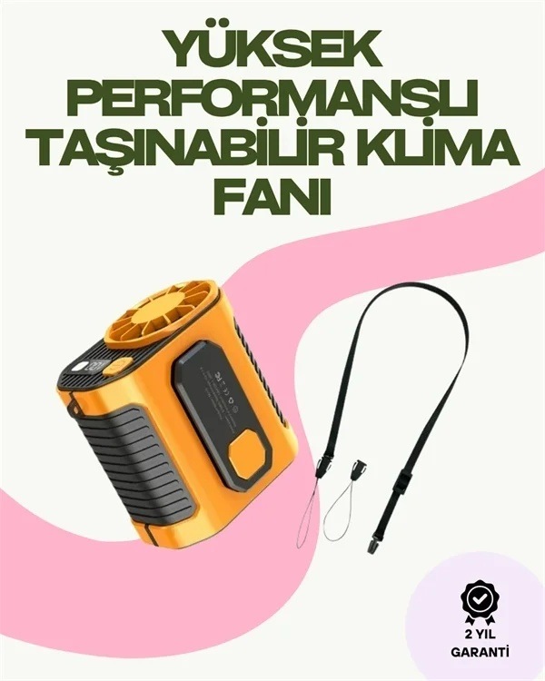 Ers Dijital Göstergeli Turbo Taşınabilir Fan Usb Type-c, 3 Serinlik Modu