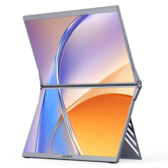 Arzopa E1 DUAL-SCREEN INC CIFT KATLANABILIR
