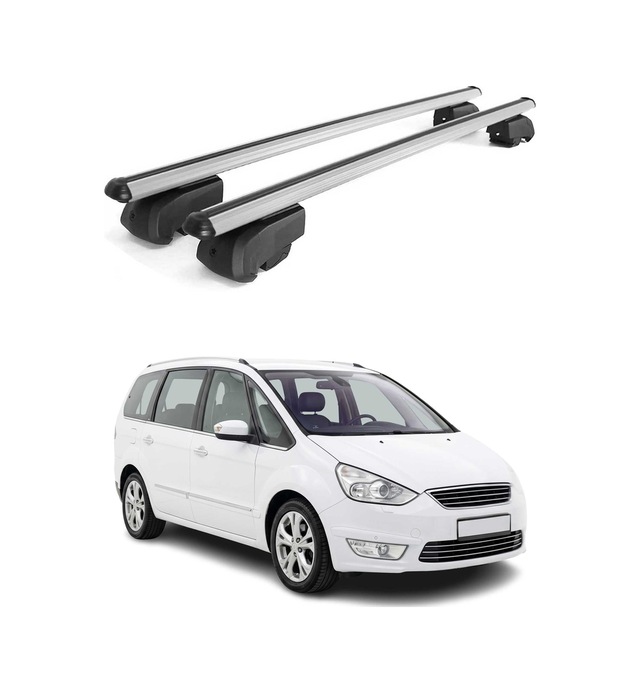 Ford Galaxy Iı 2006-2015 Arası Uyumlu Port Bagaj Taşıyıcı Ara Atkı Alüminyum Gümüş 2 Parça