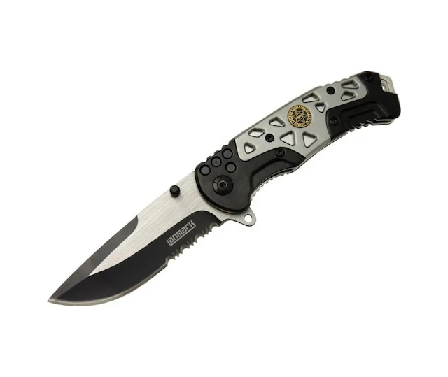 Mx10 Gri Testereli Outdoor Çakı 21 Cm - Otomatik, Perçinli