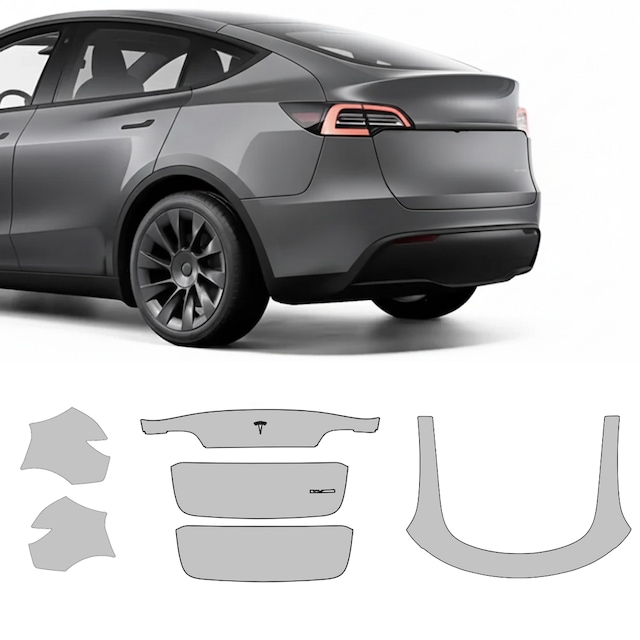 Tesla Model Y 2021 Juniper Arka Grup, Hazır Kesim, 210 Mikron Ppf Tpu, Şeffaf Boya Koruma Filmi