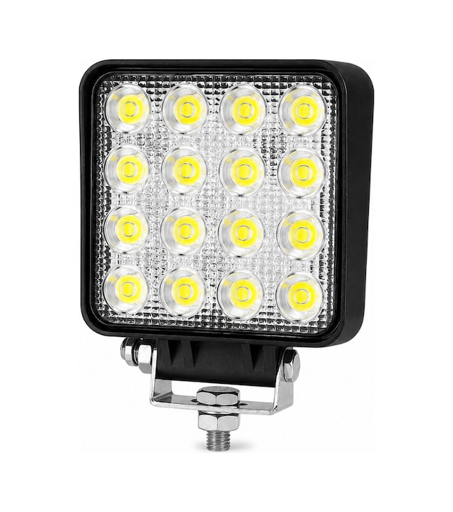 16 Led Kare Çalışma Lambası 12v-24v Ip67 Su Geçirmez Yüksek Güçlü Off Road Projektör