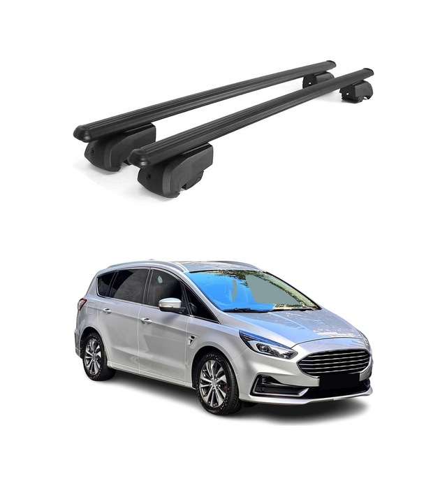 Ford S-max Iı 2015-2023 Arası Uyumlu Port Bagaj Taşıyıcı Ara Atkı Alüminyum Siyah 2 Parça