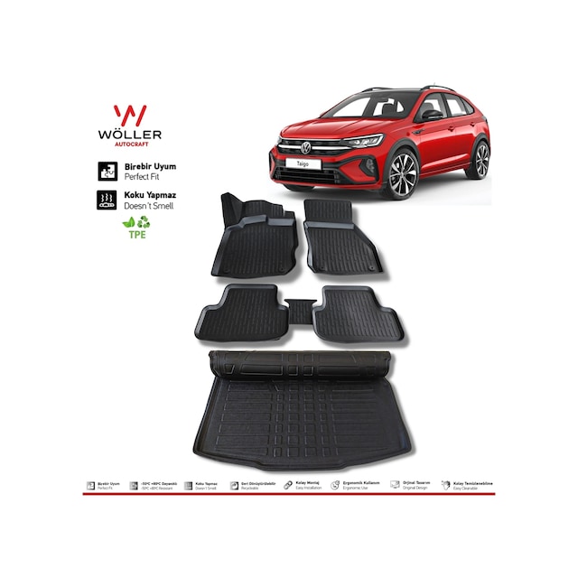 Vw Taigo Paspas Bagaj Havuzu Set 2022 Sonrası 3D Ultraflex