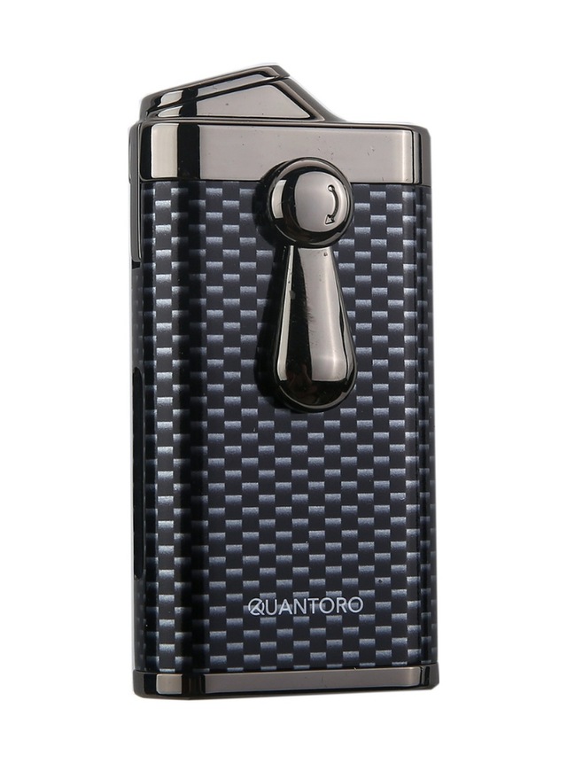Quantoro Çift Torch Pürmüz Delicili Karbon Desenli Metal Puro Çakmağı - Trz1146