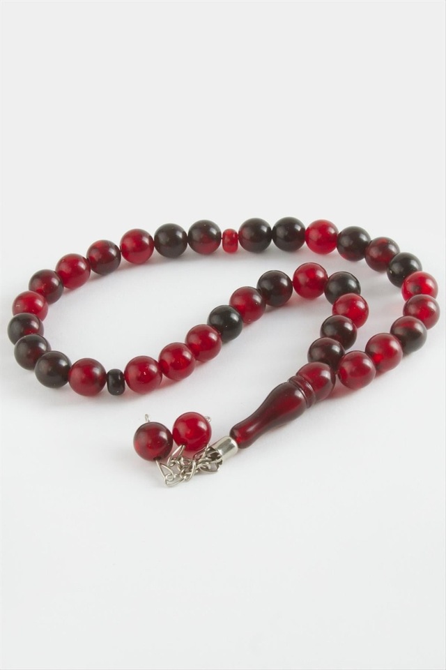 Renkli - 891 - Plastik Tesbih 9 - Smglobal - Mm Bordo