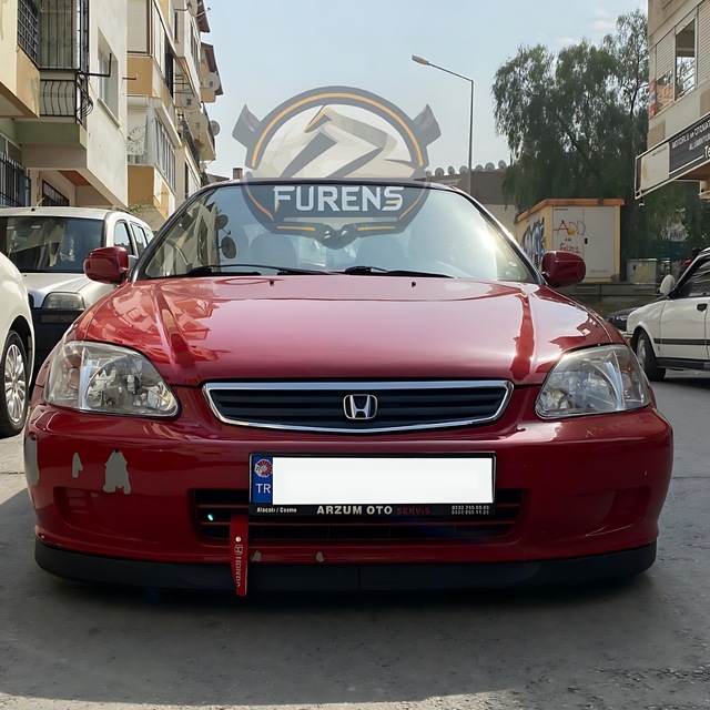 Honda Civic İes 1996-2001 Uyumlu H Lip Esnek Ön Lip 2 Parça Karlık Ön Ek Tampon Altı Dill