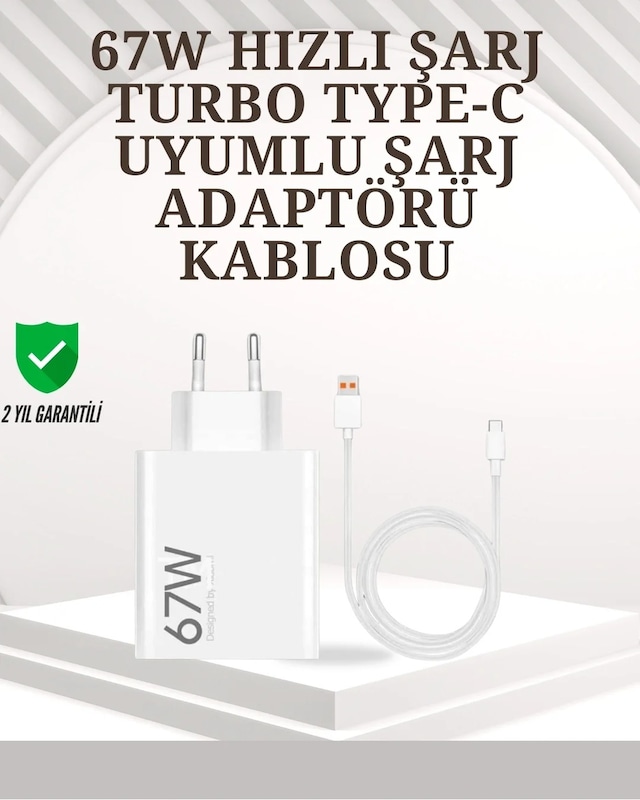 Ers Type-c Uyumlu 67w Turbo Hızlı Şarj Aleti Akıllı Koruma Sistemli