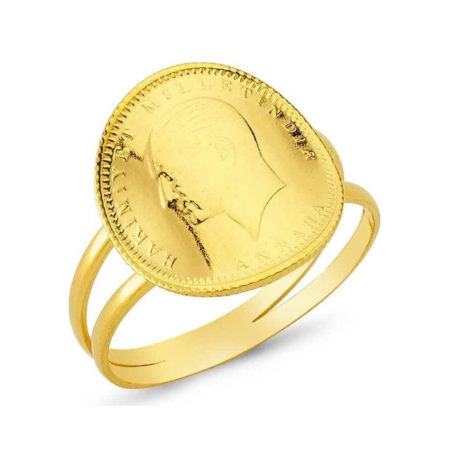 Ata Çeyrek Altınlı Yüzük 3.50 Gram 22 Ayar Altın