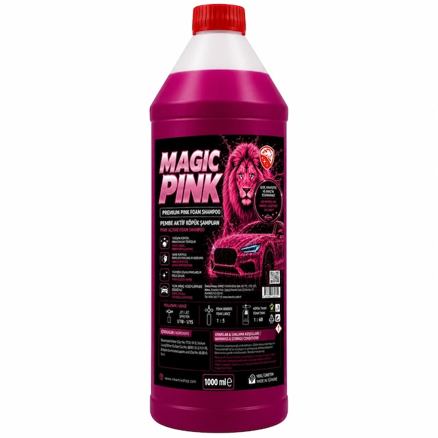 Magic Pink Fırçasız Sihirli Pembe Oto Şampuanı 1000 Ml