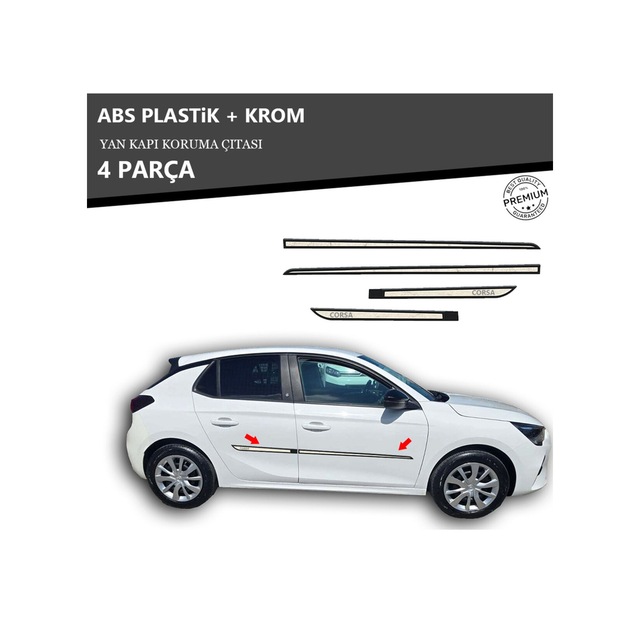 Opel Corsa E Yan Kapı Koruma Çıtası Plastik + Krom Unvrslppkçt00059