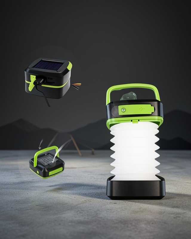 Katlanabilir Solar Şarjlı Led Kamp Lambası 1200 Mah