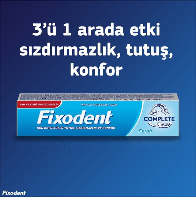 Complete Ferah Diş Protez Yapıştırıcı Krem 47gr X 3 Adet