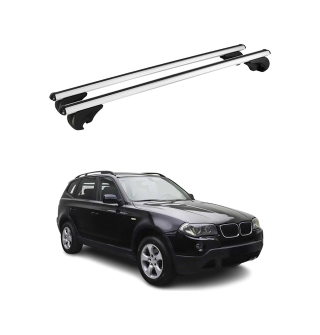 Bmw X3 E83 2003-2010 Arası Uyumlu Port Bagaj Taşıyıcı Ara Atkı Alüminyum Gümüş 2 Parça