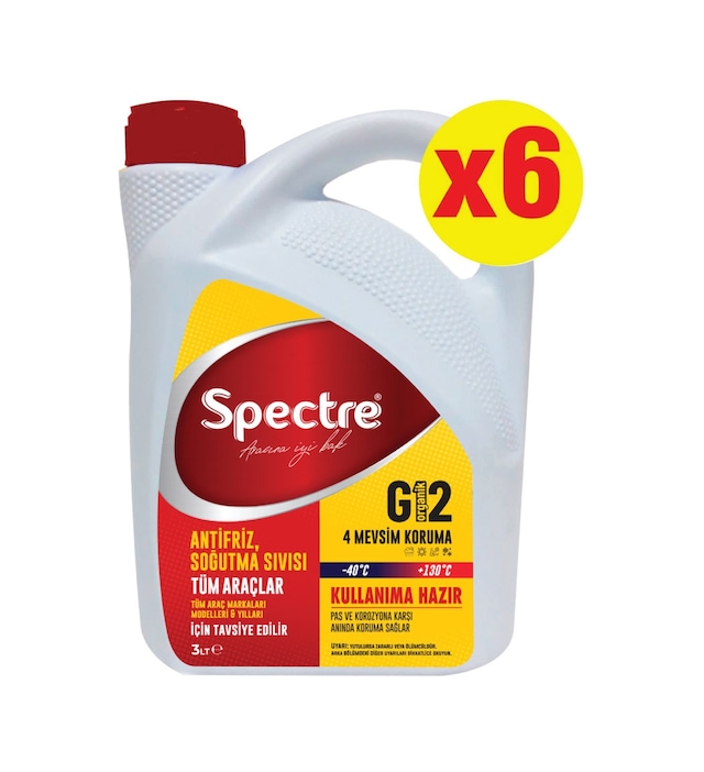 Spectre Antifriz Aracına İyi Bak Araçlar İçin 6 X 3 Litre