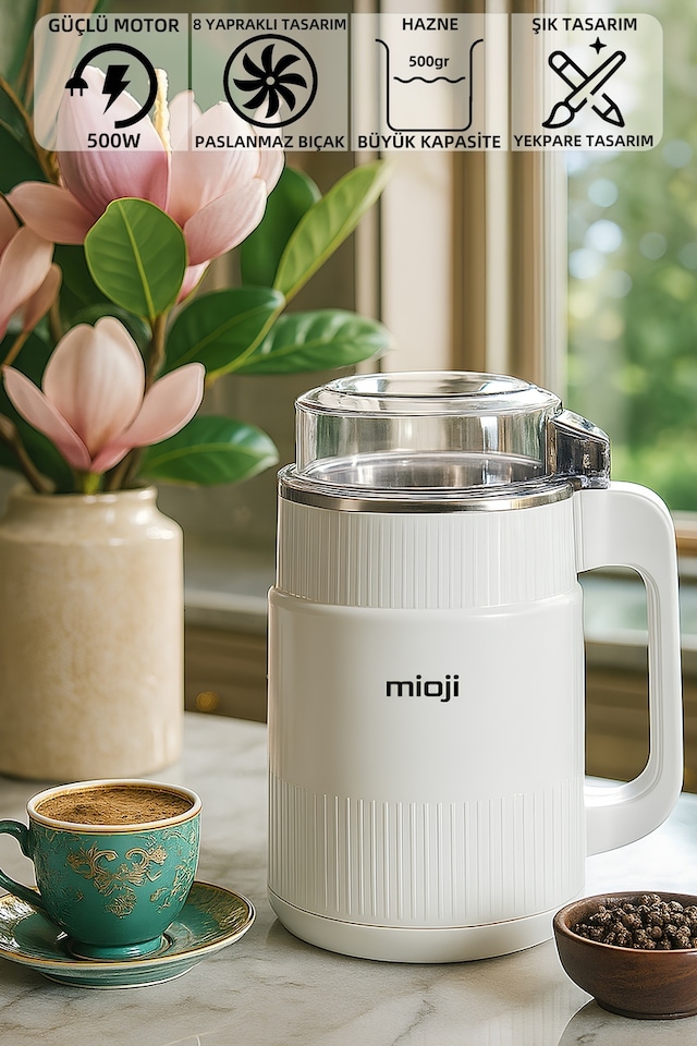 Mioji Mio CG34 500 W Paslanmaz Çelik Bıçak Kompakt Baharat ve Kahve Öğütücü