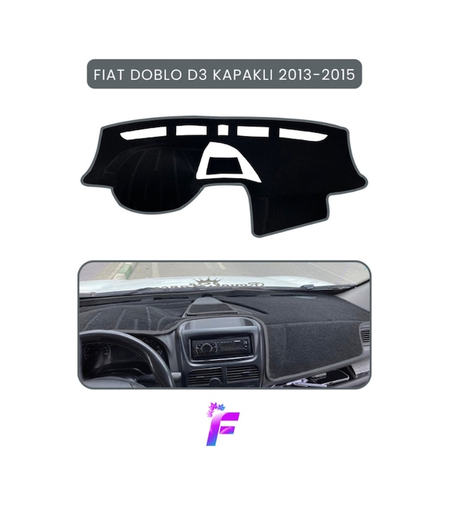Fıat Doblo D3 2013-2015 Kapaklı Uyumlu Torpido Örtüsü Araca Özel Üretim Kolay Montaj Tb8 Torpido Halısı