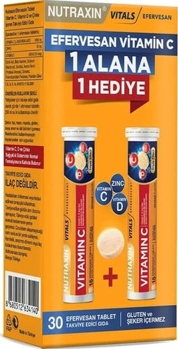 Nutraxin Vitamin C-D-Zinc 2 x 15 Efervesan Tablet