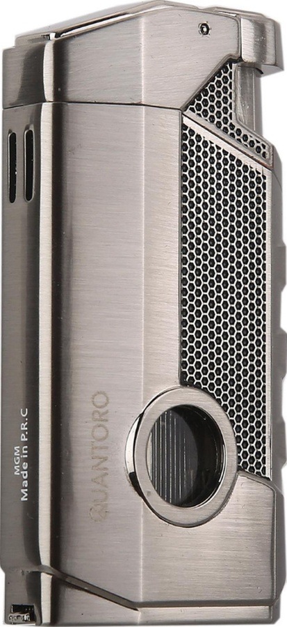 Quantoro 3 Torch Pürmüz Gümüş Metal Puro Çakmağı - Trz1044