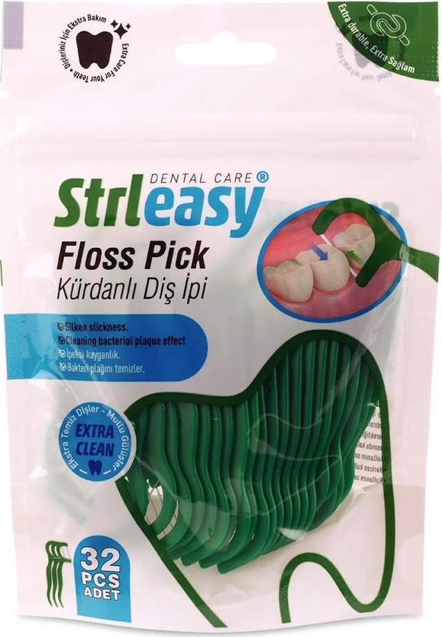 Strleasy Kürdanlı Diş İpi Floss Pick 32'li