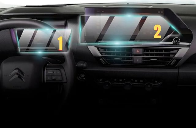 Citroen C4x 10 İnç 2021 2022 2023 Hayalet Gösterge Ve Multimedya Uyumlu Nano Ekran Koruyucu