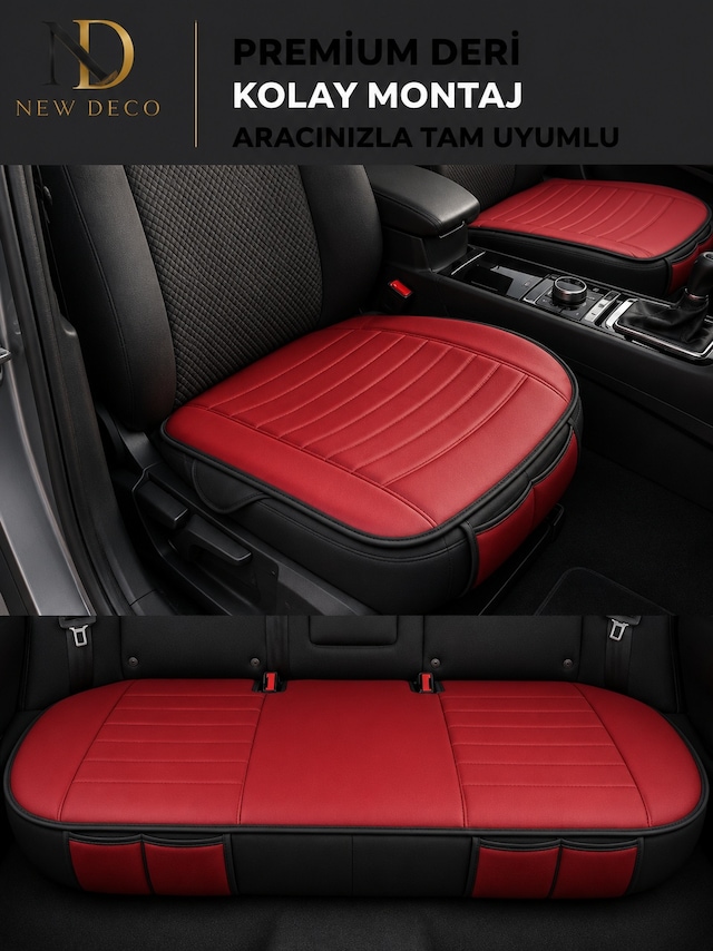 Renault Boreal Araçlara Uyumlu Premium Deri 3 Parça Oto Koltuk Minderi Araca Uyumlu 4 Mevsim Kolay Montaj 09851260
