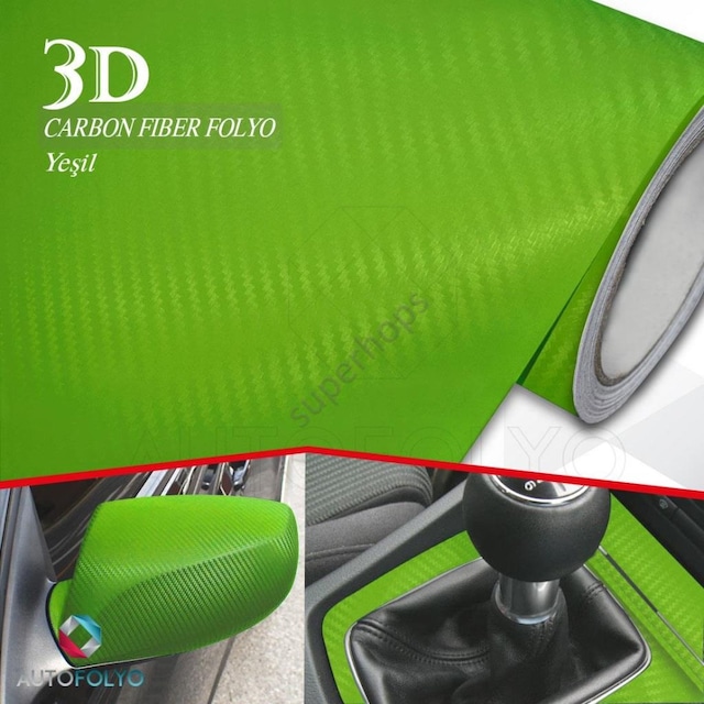 Autofolyo Karbon Folyo Yeşil 127 Cm X