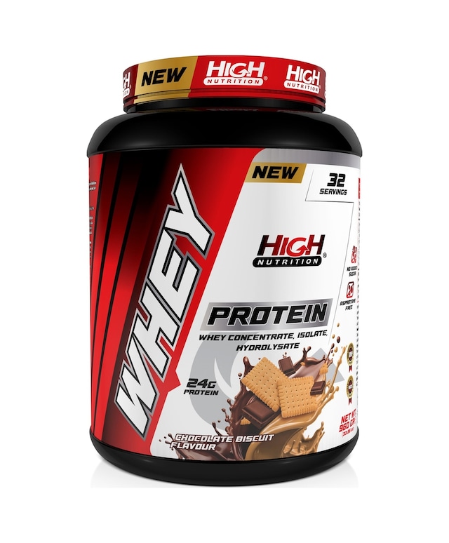 Whey Protein 960 Gr Çikolata Bisküvi Aromalı Protein Tozu 24 Gram Protein 32 Servis